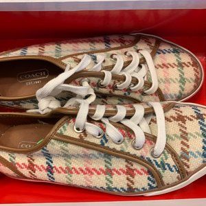 Coach Woven Plaid Sneakers